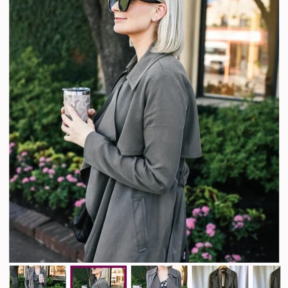 NWOT Club Monaco Olive Soft Trench Coat size XS - Picture 9 of 14